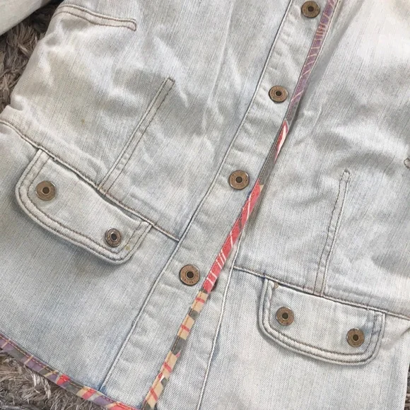 Gap Cotton Rushed Light Blue Jean Jacket Size XS - Picture 4 of 8